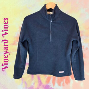Vineyard Vines Pull Over Top Sz XS Blue Fleece 1/4 Zip Fall Winter Wear
